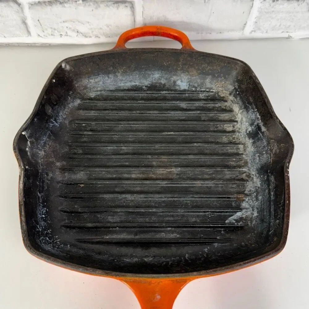 Le Creuset Signature Enameled Cast Iron Square Skillet Grill Orange